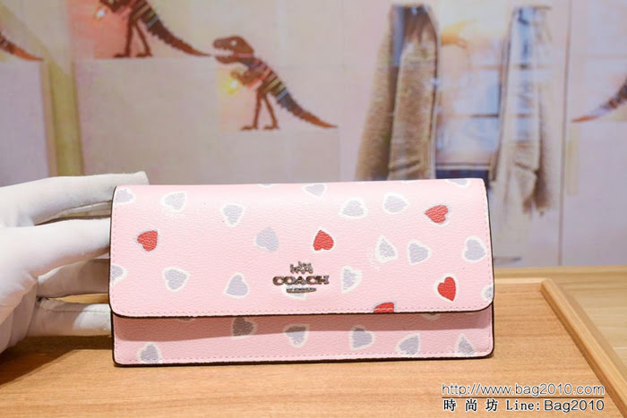 COACH蔻馳 53747# 女士信封錢包 卡位/零錢位齊全 時尚按扣  Chz1325